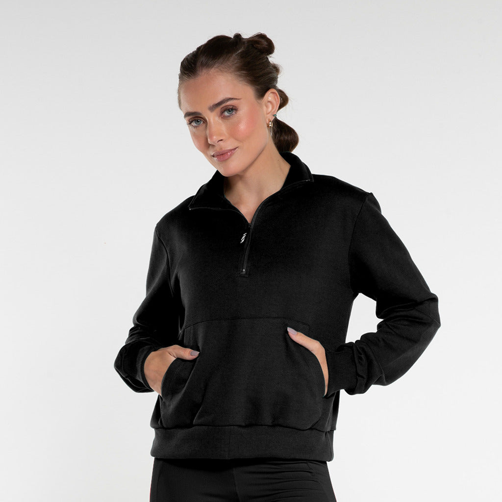 Moletom Cropped Fem Preto