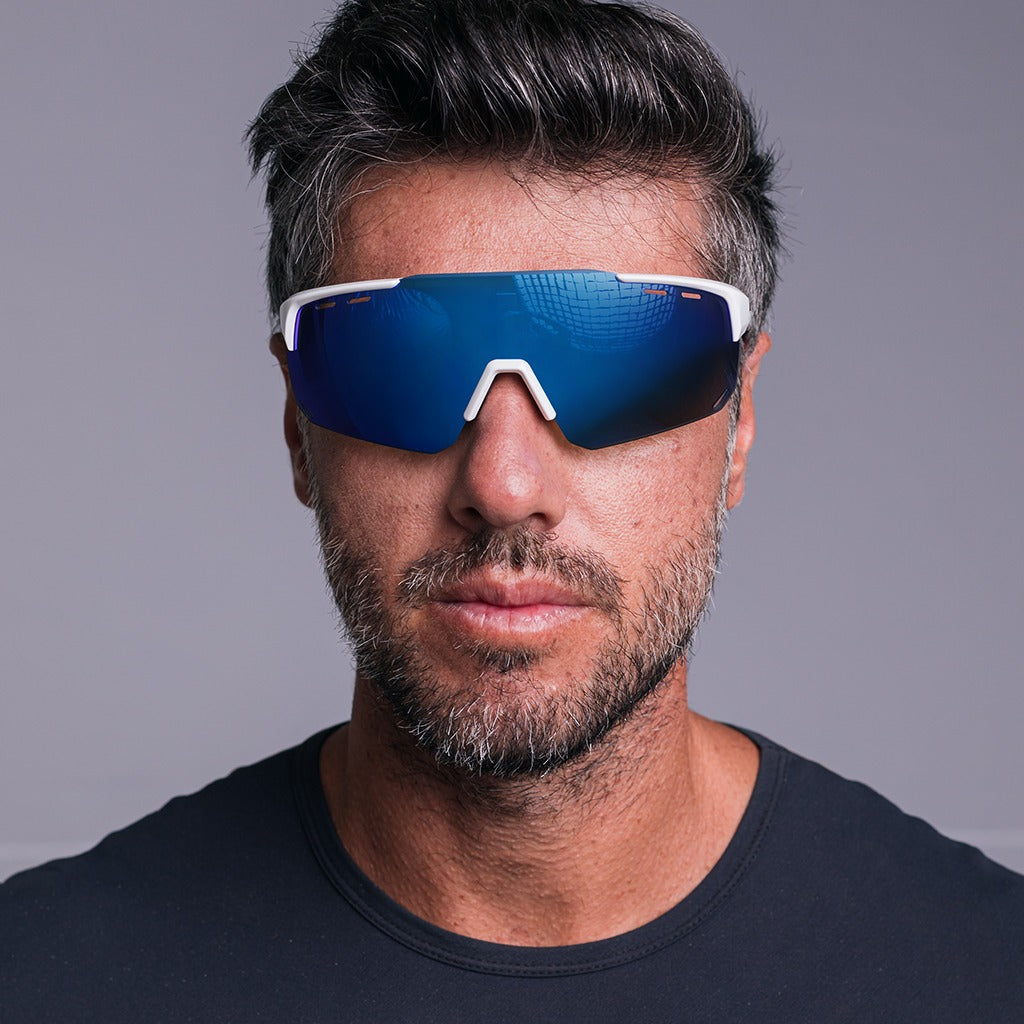 Óculos de Sol Esportivo Kona Thunder Preto e Branco Lente Azul
