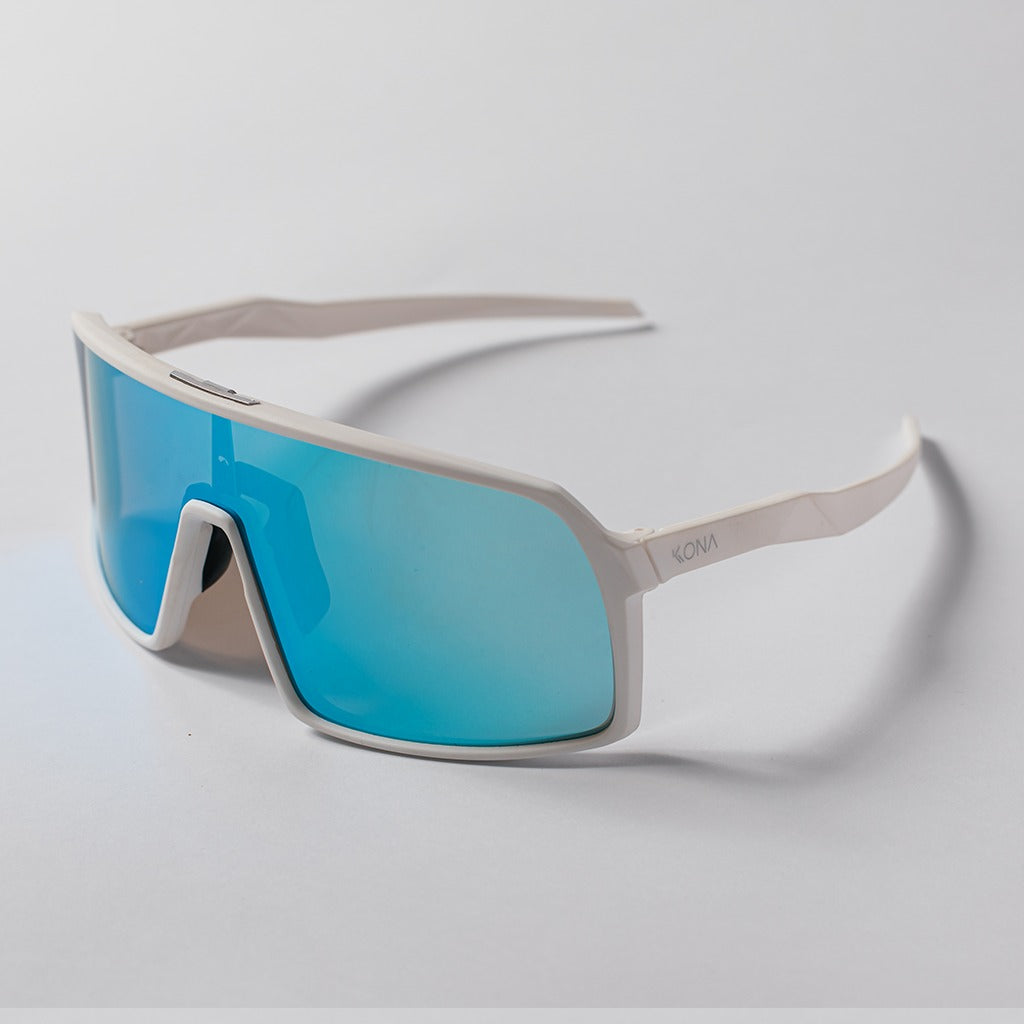 Óculos de Sol Esportivo Kona Sunset Branco Lente Azul
