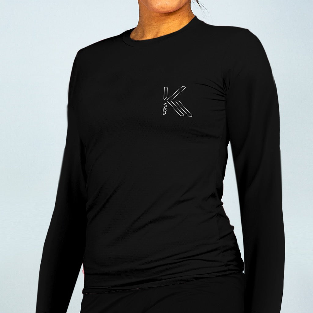 Camiseta Basic Fem Preta Manga Longa 2023