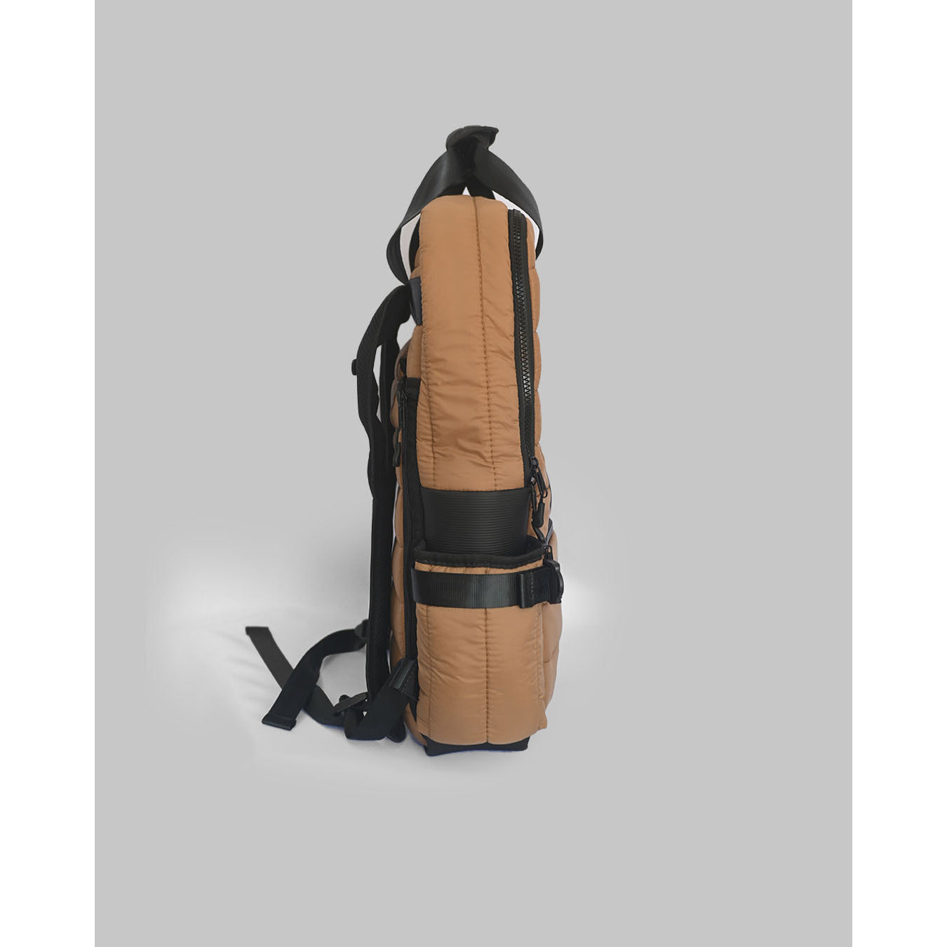 Mochila Puffer Caramelo/Preto