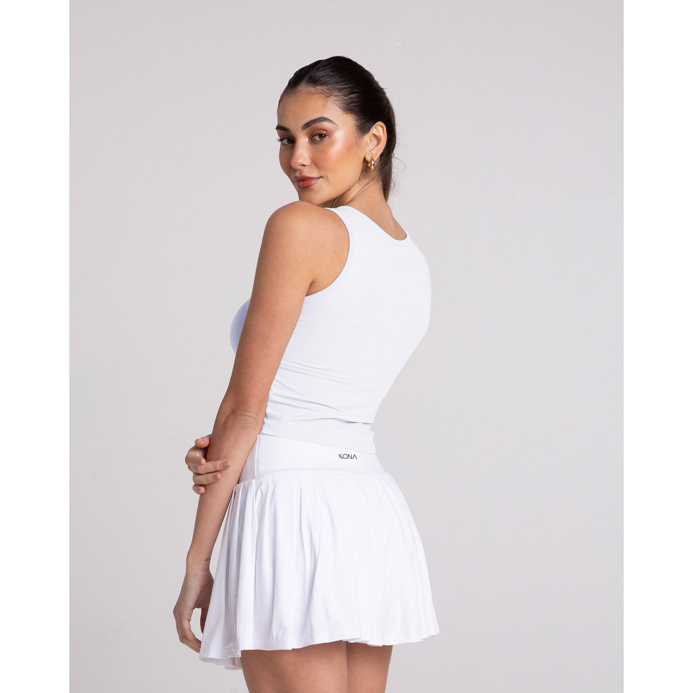 Saia com Pregas Branca