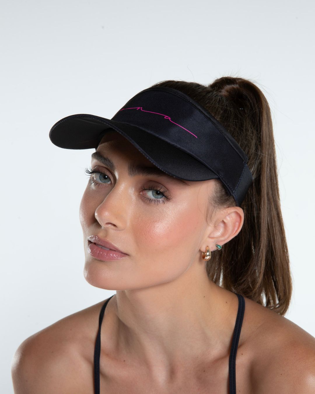 Viseira Beach Tennis Kolors Preta/Rosa