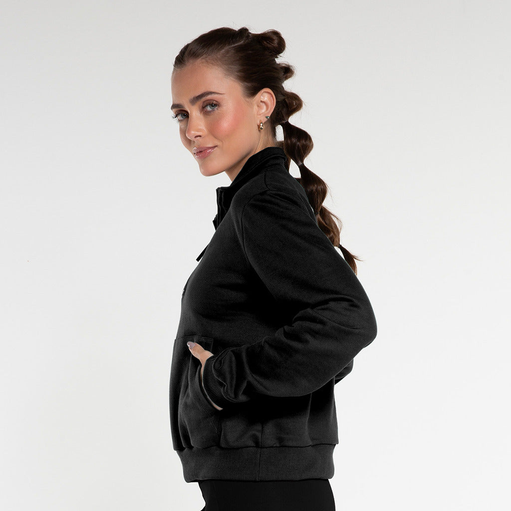Moletom Cropped Fem Preto