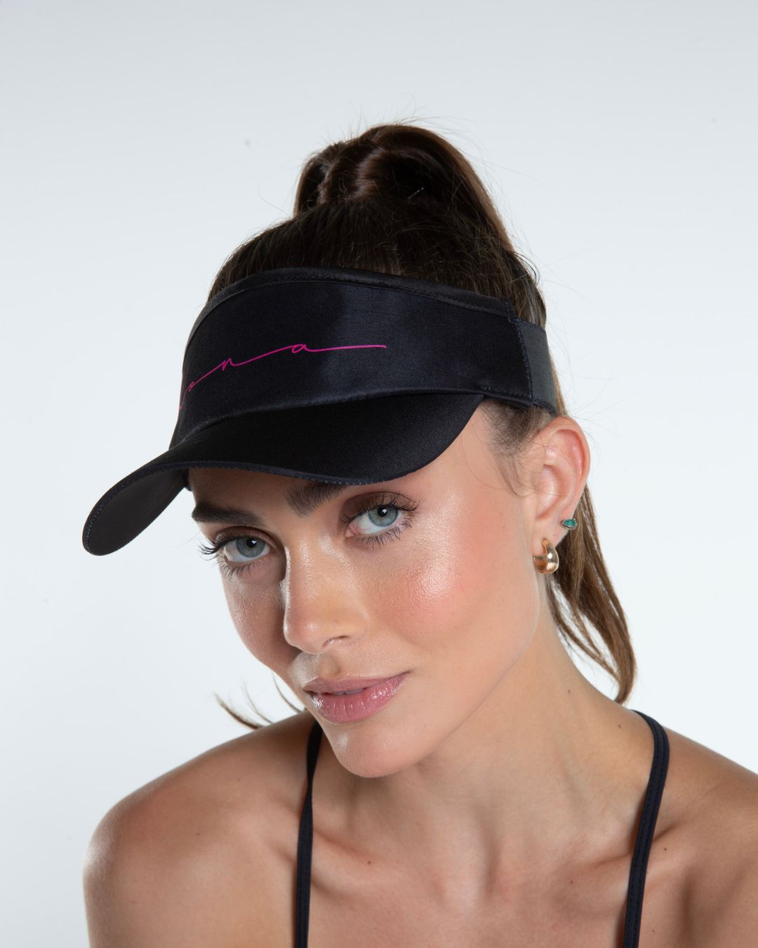 Viseira Beach Tennis Kolors Preta/Rosa