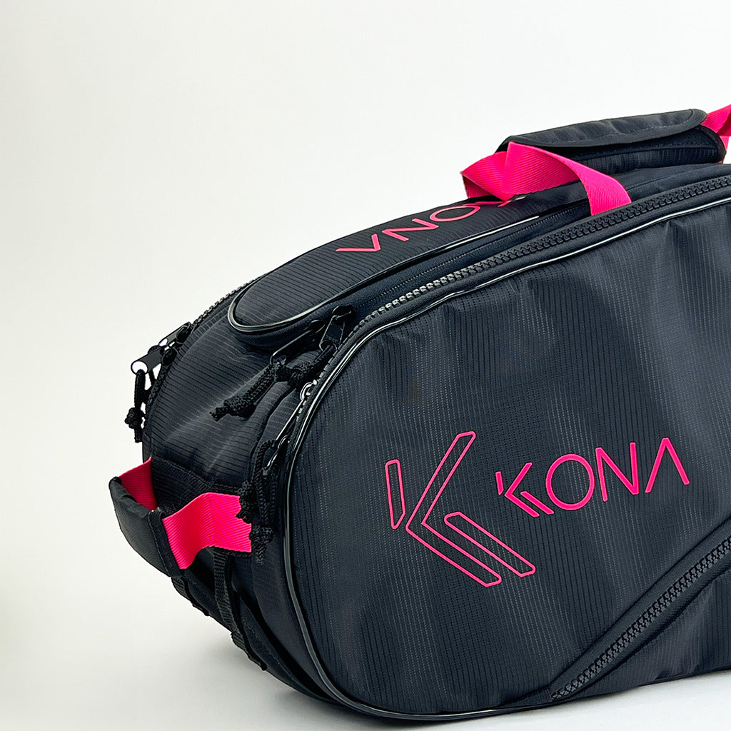 Raqueteira KONA BASIC MÉDIA - Preto/Rosa