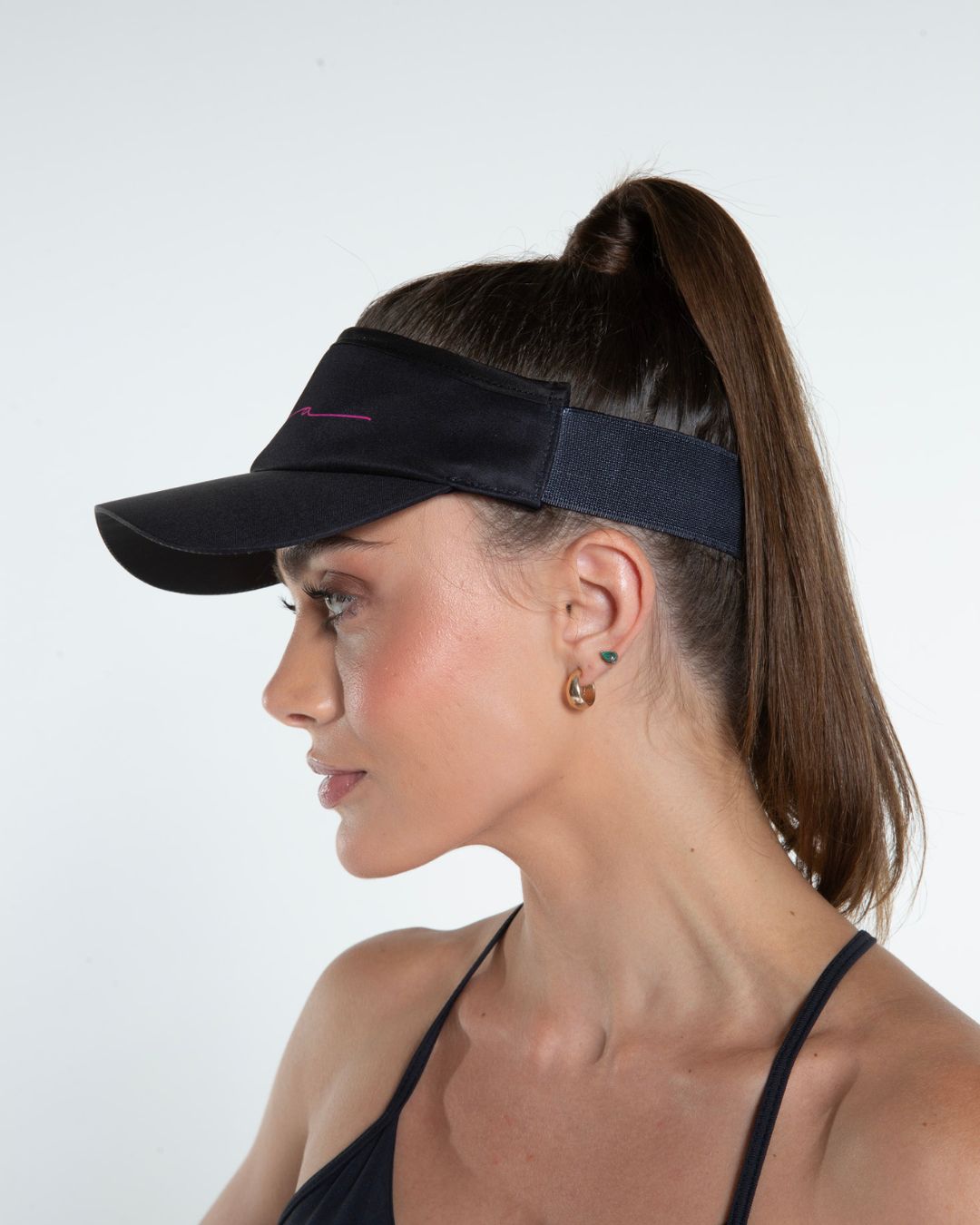 Viseira Beach Tennis Kolors Preta/Rosa