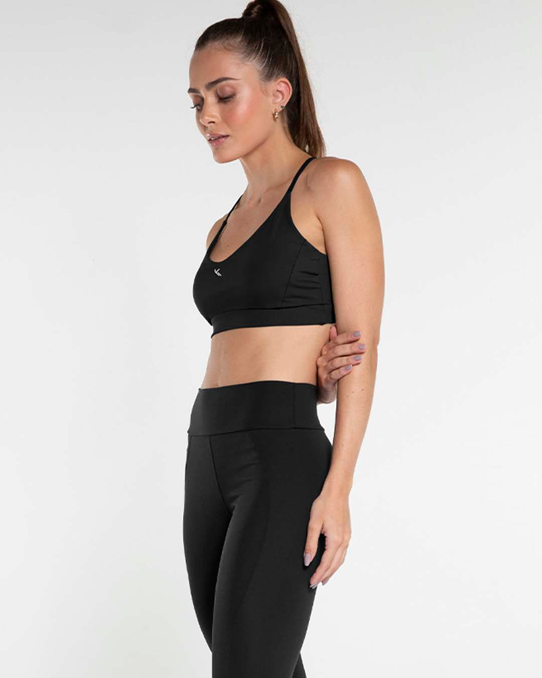 Top Alça Y Preto