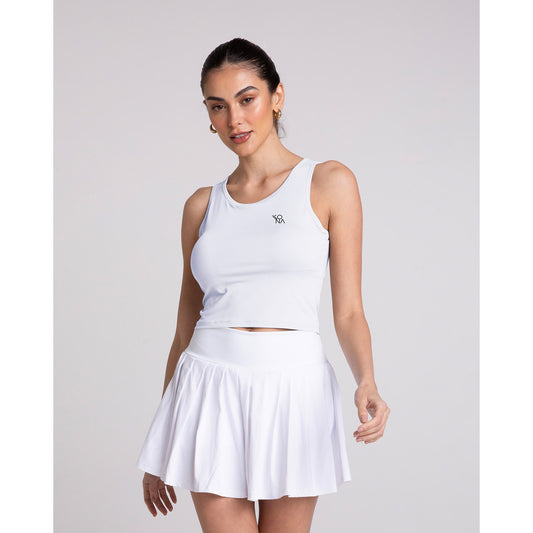 Saia com Pregas Branca