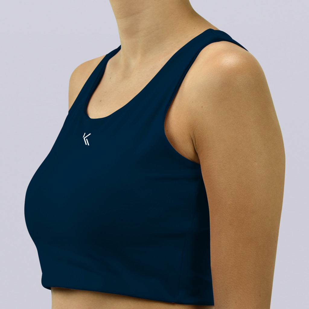 TOP CROPPED K AZUL MARINHO