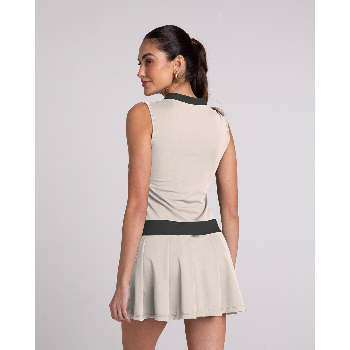 Vestido com Pregas Preto Luna