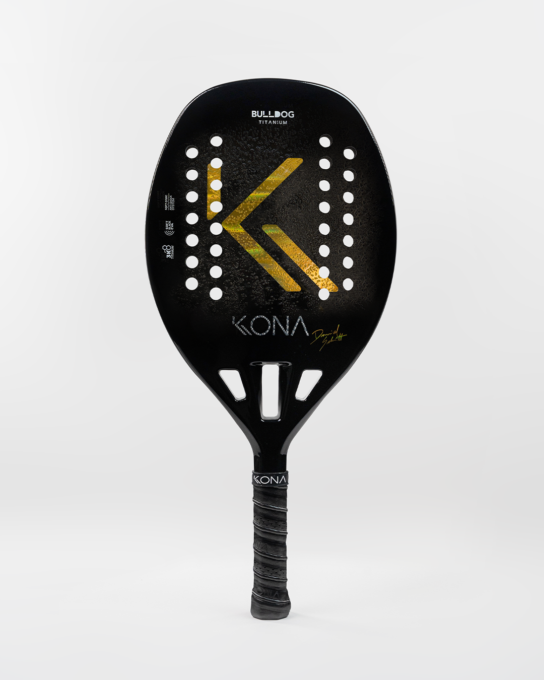 Raquete de Beach Tennis - Kona Bulldog Black 2026 - Daniel Schmitt