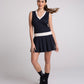Vestido com Pregas Preto/Luna