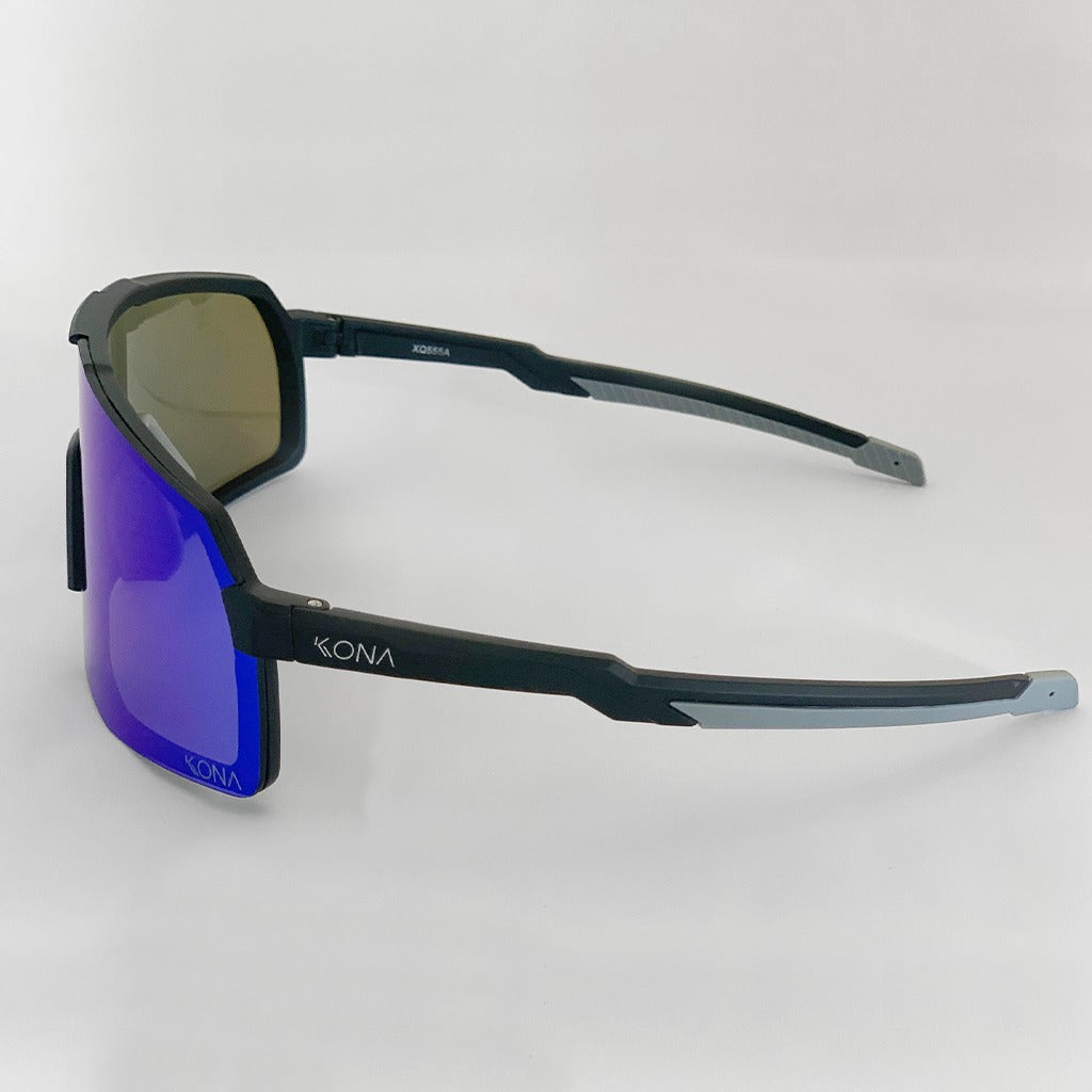 Óculos de Sol Esportivo Kona Hunter Preto Lente Azul