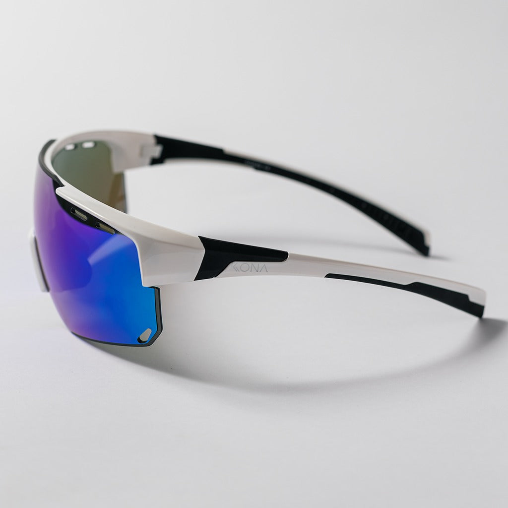 Óculos de Sol Esportivo Kona Thunder Preto e Branco Lente Azul